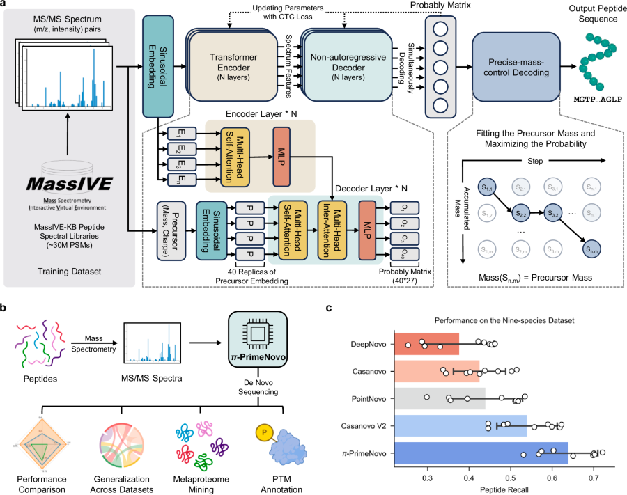 π-PrimeNovo: accurate non-autoregressive deep learning for de novo peptide sequencing